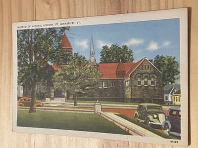 Museum of Natural History St Johnsbury VT Postcard 1939 Mailed Vintage Linen - Image 1