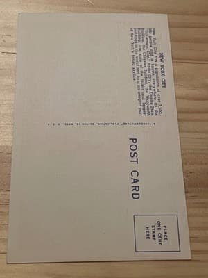 General Post Office Building New York City Linen Postcard Unposted 8th Ave 14806 - Thumbnail 2