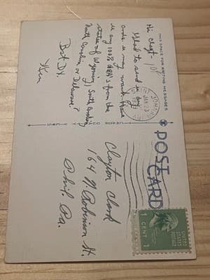 Museum of Natural History St Johnsbury VT Postcard 1939 Mailed Vintage Linen - Thumbnail 2