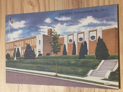 Northumberland PA High School Postcard NU-2 Linen Unposted K5050 Unused Souvenir - Image 1