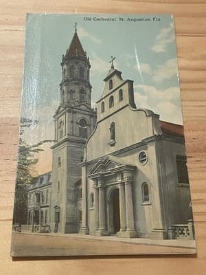 Old Cathedral St Augustine FL Postcard W J Harris Co Divided Back Vintage Used - Image 1