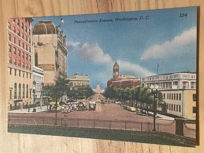 Pennsylvania Avenue Washington DC Postcard The Washington News Co Linen 124 - Image 1