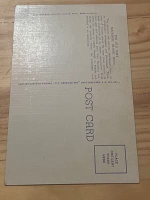 Curt Teich Linen Postcard The Old Fort Mackinac Island Michigan Unposted Vintage - Thumbnail 2