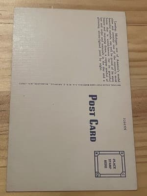 Linn Photo Co Lansing Michigan State Capitol Postcard Night View Unposted USA - Thumbnail 2