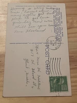 Curteich Postcard Amarillo New Southwestern Hospital Center TX Linen Postmarked - Thumbnail 2