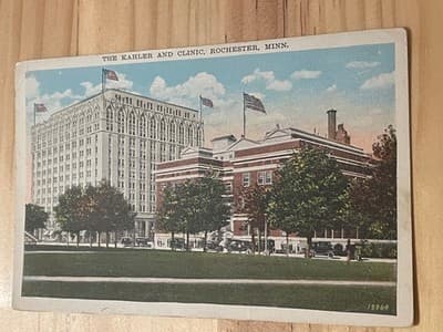 Kahler and Clinic Postcard Rochester MN Vintage 1940s Linen View Postally Used - Image 1