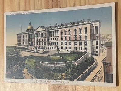 State House Boston Mass Postcard Unused Vintage N L Stebbins Colorized Unposted - Image 1