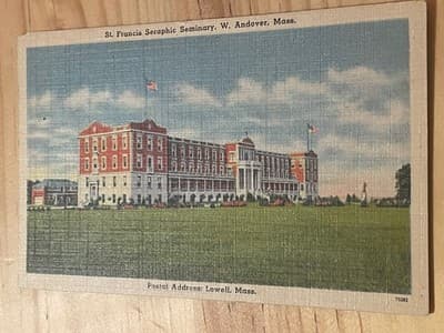 St Francis Seraphic Seminary W Andover Mass Tichnor Linen Postcard Unused - Image 1