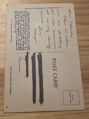 B S Reynolds US Capitol Washington DC Vintage Postcard Handwritten Unposted - Thumbnail 2