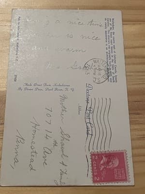 Colleton County Court House Walterboro SC Postcard Kodachrome 1953 Used Mailed - Thumbnail 2