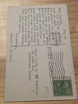 Curteich Postcard High School Lowell MA Linen Mailed Postmark Aug 23 Vintage - Thumbnail 2