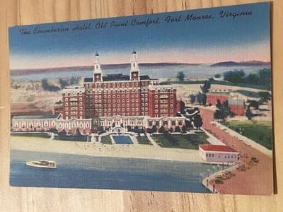 Chamberlin Hotel Postcard Fort Monroe Old Point Comfort Virginia Coastal Vintage - Image 1