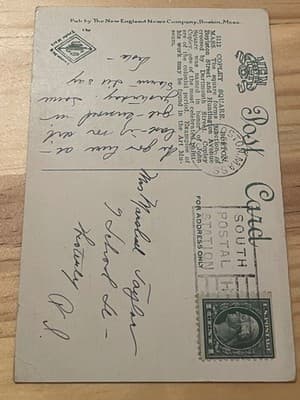 Trinity Church Hotel Westminster Boston Postcard Vintage Postmarked Handwritten - Thumbnail 2