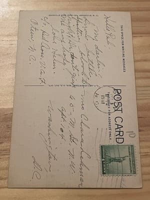 Nurses Home US Veterans Administration Oteen NC Linen Postcard 1941 Stamped - Thumbnail 2