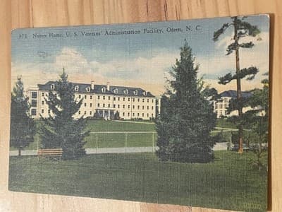 Nurses Home US Veterans Administration Oteen NC Linen Postcard 1941 Stamped - Image 1