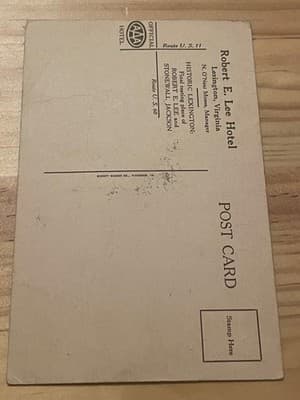 Robert E Lee Hotel Postcard Lexington Virginia Vintage Unposted Hotel Card - Thumbnail 2