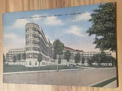 Homer G Phillips Hospital Postcard St Louis MO Postmarked WWII Era 1 Cent Stamp - Image 1