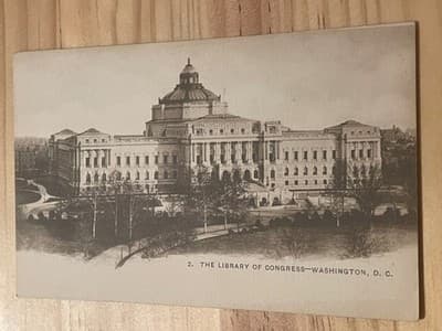 Library of Congress Postcard Washington DC Vintage Sepia Unposted Scenic View - Image 1
