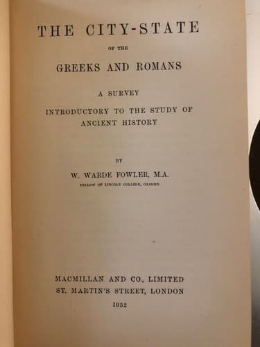 The City State of the Greeks and Romans 1952 hardcover, some tears at spine - Thumbnail 2