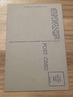 Curteich Postcard St Petersburg FL Open Air Post Office Busy Day Unused Vintage - Thumbnail 2