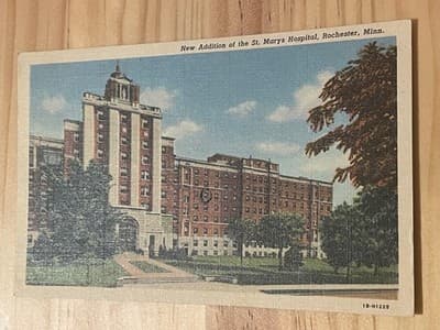 Curteich Chicago St Marys Hospital Rochester MN Postcard Linen Vintage Unposted - Image 1