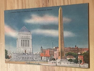 Indiana World War Memorial Indianapolis Postcard Linen Unposted Divided Back - Image 1