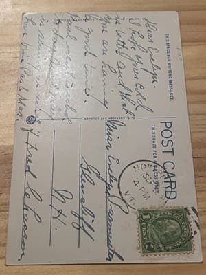 State Building Montpelier VT Postcard 1919 Rockwood Mosher Postmarked - Thumbnail 2
