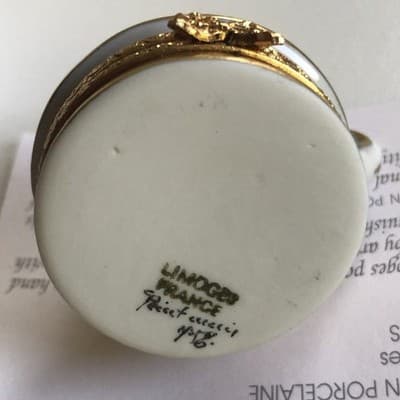 Limoges France Peint main Candle Holder Trinket Box Vintage - Thumbnail 5