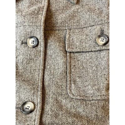 Pendleton Women Gray Herringbone Wool Blend Button Front Jacket Size Medium - Thumbnail 9
