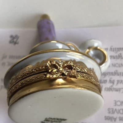 Limoges France Peint main Candle Holder Trinket Box Vintage - Thumbnail 6