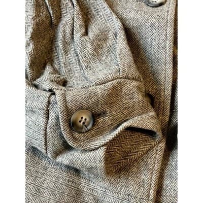 Pendleton Women Gray Herringbone Wool Blend Button Front Jacket Size Medium - Thumbnail 8