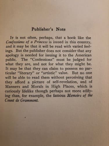 Confessions of a Princess 1908 hardcover 1st edition - Thumbnail 5