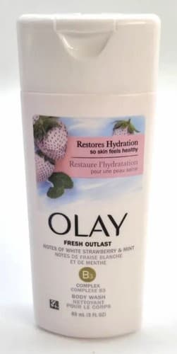 THREE UNITS Olay Cooling Fresh Outlast WHITE STRAWBERRY MINT Body Wash Gel 3 oz@ - Image 1