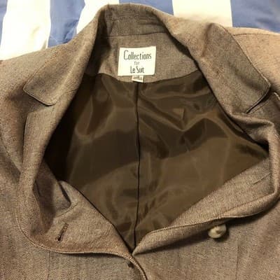NWT Collections for Le Suit‎ Women's Brown Tweed Blazer Suit Jacket Size 12 - Thumbnail 8