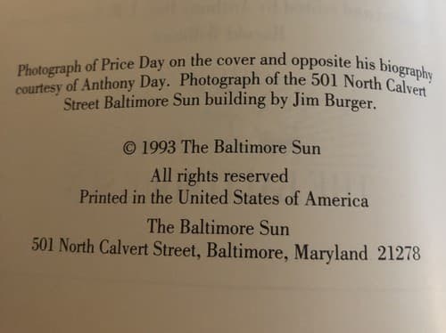 Day In The Sun Columns By Price Day Baltimore Sun Newspaper - Thumbnail 3