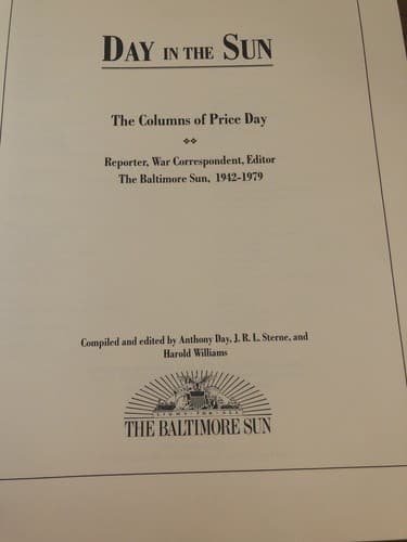 Day In The Sun Columns By Price Day Baltimore Sun Newspaper - Thumbnail 2