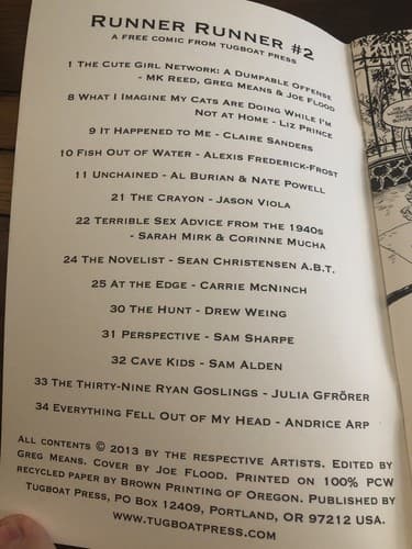 Rare “runner runner” comic #2 Tugboat Press 2013 - Thumbnail 3