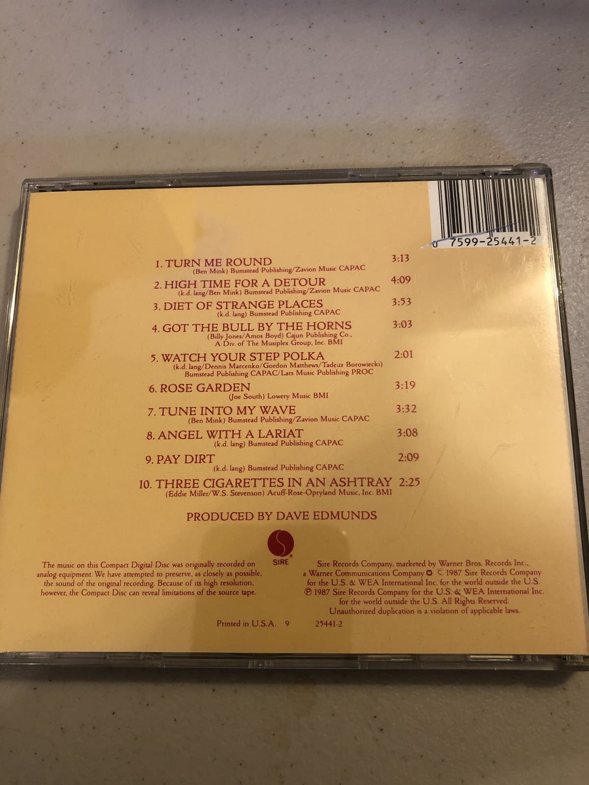 K.D. Lang & The Reclines Angel With A Lariat cd - Thumbnail 2