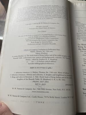 Le Morte Darthur Sir Thomas Malory Norton Critical Edition - some highlighting - Thumbnail 3