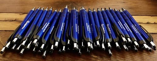 50 Brand New Unused Advertising Pens Dried Ink Sticks Removed Will Need Refills - Thumbnail 3