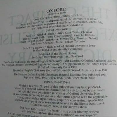 The Compact Oxford English Dictionary New Edition Hardcover w/ Slipcase - Thumbnail 4