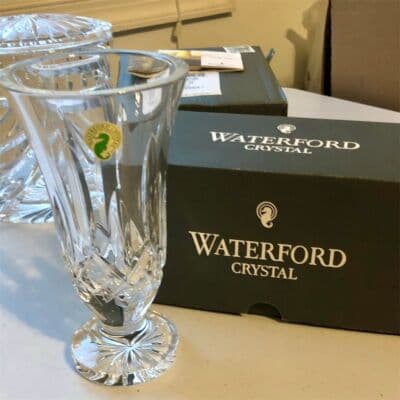 Waterford Crystal Miniature Vase with Original Box Classic Cut Design - Image 1