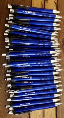 50 Brand New Unused Advertising Pens Dried Ink Sticks Removed Will Need Refills - Image 1