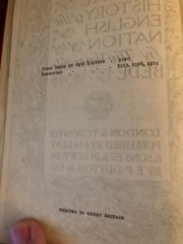 Ecclesiastical History English Nation Everyman's Library 1922 HC Loose Hinges - Thumbnail 2