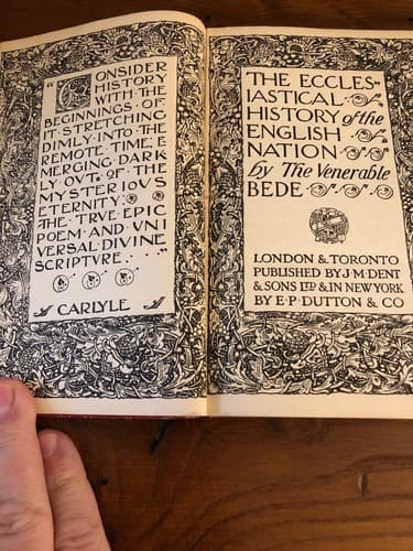 Ecclesiastical History English Nation Everyman's Library 1922 HC Loose Hinges - Image 1