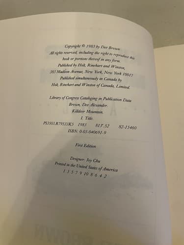 Killdeer Mountain by Dee Alexander Brown, 1st edition hardcover - Thumbnail 7