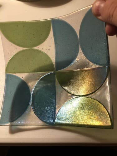Shepardson Studios iridescent Glass Square 6"x 6" Plate - Image 1