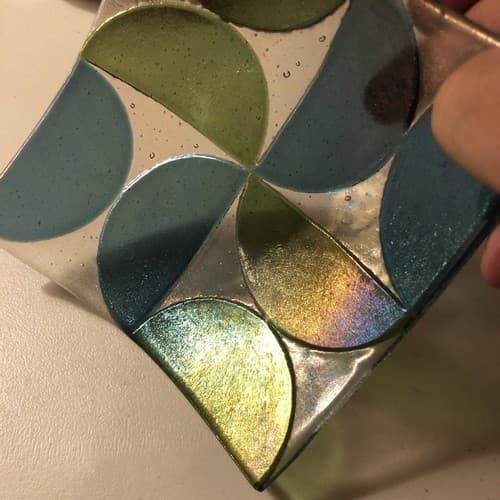 Shepardson Studios iridescent Glass Square 6"x 6" Plate - Thumbnail 5