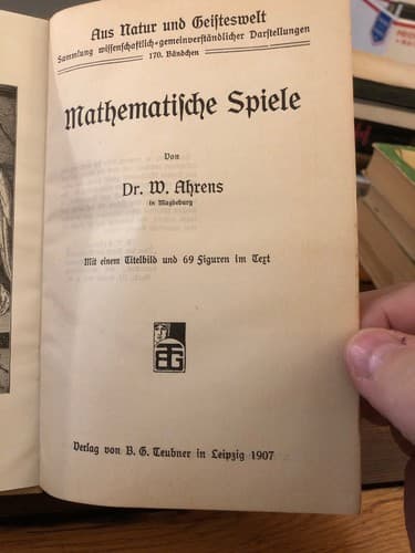 Aus Natur und Geisteswelt - MATHEMATISCHE SPIELE - Dr. W. Ahrens (1907) - Thumbnail 6