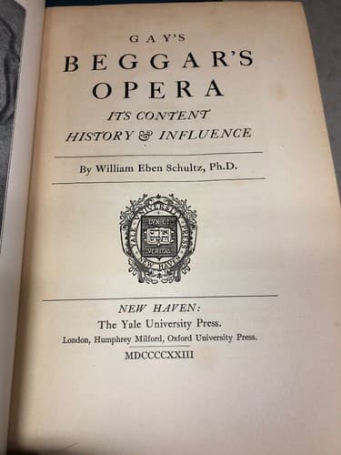 Gay's Beggar's opera;: Its content history & influence 1923 1st Edition HC - Thumbnail 2